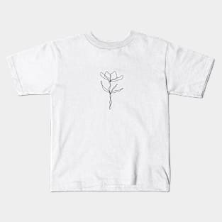 Floral Line Art Kids T-Shirt